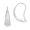 14k White Gold Diamond-cut Tapered Drop Earrings