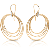 14k Yellow Gold 1/20 ct tw Diamond Hanging Hoop Earrings French Wires