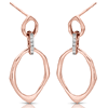 14k Rose Gold 1/20 ct tw Diamond Pointed Duo Hoop Earrings