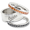 Baltimore Orioles Crystal Stacked Ring Set