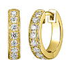18k Gold over Sterling Silver 1/2 ct tw Lab Grown Diamond Huggie Hoop Earrings