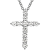 Platinum Over Sterling Silver 1/2 ct tw Lab Grown Diamond Cross Necklace