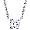 Platinum Over Sterling Silver 1/4 ct Lab Grown Diamond Solitaire Necklace