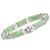 Sterling Silver Jade Chinese Good Fortune Link Bracelet