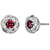 Sterling Silver Created Ruby and Lab Grown Diamond Love Knot Earrings