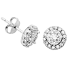 Platinum Over Sterling Silver 1/2 ct tw Lab Grown Diamond Cluster Stud Earrings