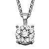   Platinum Over Sterling Silver 3/8 ct tw Lab Grown Diamond Round Cluster Necklace