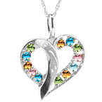 Passion Hearts Mother's Pendant Sterling Silver