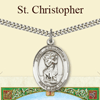 1in Pewter St Christopher Medal with Prayer Card