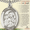 Pewter 1in St Joseph Medal with Prayer Card