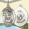 Pewter 1in St Michael Marines Medal with Prayer Card