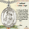 1in Pewter St Nicholas Medal with Prayer Card
