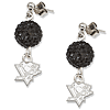 Sterling Silver Pittsburgh Penguins Crystal Ovation Earrings