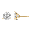 2 ct tw Lab Grown Diamond Stud Earrings in 14k Yellow Gold Three Prong Martini