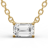 1 ct tw Emerald-cut Lab Grown Diamond Floating Solitaire Necklace F Color VS1 Clarity in 14k Yellow Gold