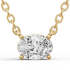 1/4 ct tw Oval Lab Grown Diamond Floating Solitaire Necklace F Color VS1 Clarity in 14k Yellow Gold