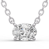 1/2 ct tw Oval Lab Grown Diamond Floating Solitaire Necklace F Color VS1 Clarity in 14k White Gold