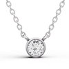 1/4 ct tw Lab Grown Diamond Bezel Solitaire Necklace F Color VS1 Clarity in 14k White Gold