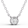 3/4 ct tw Lab Grown Diamond Bezel Solitaire Necklace F Color VS1 Clarity in 14k White Gold