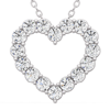 1 ct tw Lab Grown Diamond Heart Necklace in 14k White Gold