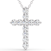 .5 ct tw Lab Grown Diamond Cross Necklace in 14k White Gold
