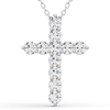 .75 ct tw Lab Grown Diamond Cross Necklace in 14k White Gold
