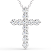 1 ct tw Lab Grown Diamond Cross Necklace in 14k White Gold