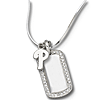Sterling Silver Phillies Mini Dog Tag Necklace