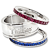 Philadelphia Phillies Team Logo Crystal Stacked Ring Set