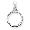 Sterling Silver Diamond-cut Penny Bezel Pendant