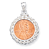 Sterling Silver Rope Penny Coin Bezel Pendant