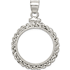 Sterling Silver Nickel Coin Rope Bezel Pendant