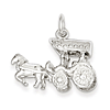 Sterling Silver Horse and Carriage 3-D Pendant