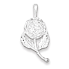 Sterling Silver Rose Pendant 7/8in