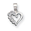 Sterling Silver 1/2in CZ Bezel Heart Charm