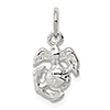 Sterling Silver 3/8in USMC Eagle Globe and Anchor Charm