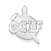 Sterling Silver Golf Ball and Tee Charm 5/8in