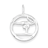 Sterling Silver Round Gymnastics Charm