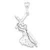 Sterling Silver St. Andrew Cross Pendant 2 1/8in