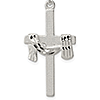 Sterling Silver 1 1/8in Draped Cross Pendant
