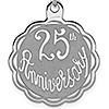 Sterling Silver 25th Anniversary Charm