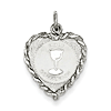 Sterling Silver 5/8in Holy Communion Heart Charm
