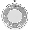 Sterling Silver Happy Birthday Round Charm