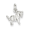 Sterling Silver 3-D 3/8in Horse Charm