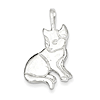 Sterling Silver 7/8in Open Back Cat Charm