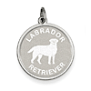 Sterling Silver 3/4in Labrador Retriever Disc Charm