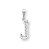 Sterling Silver Textured Initial J Charm