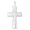 Sterling Silver 1 1/2in Crusader Cross with Textured Center