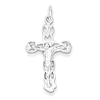Sterling Silver 1 1/8in Polished Crucifix Pendant