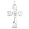 Sterling Silver Crucifix Pendant 1 5/8in